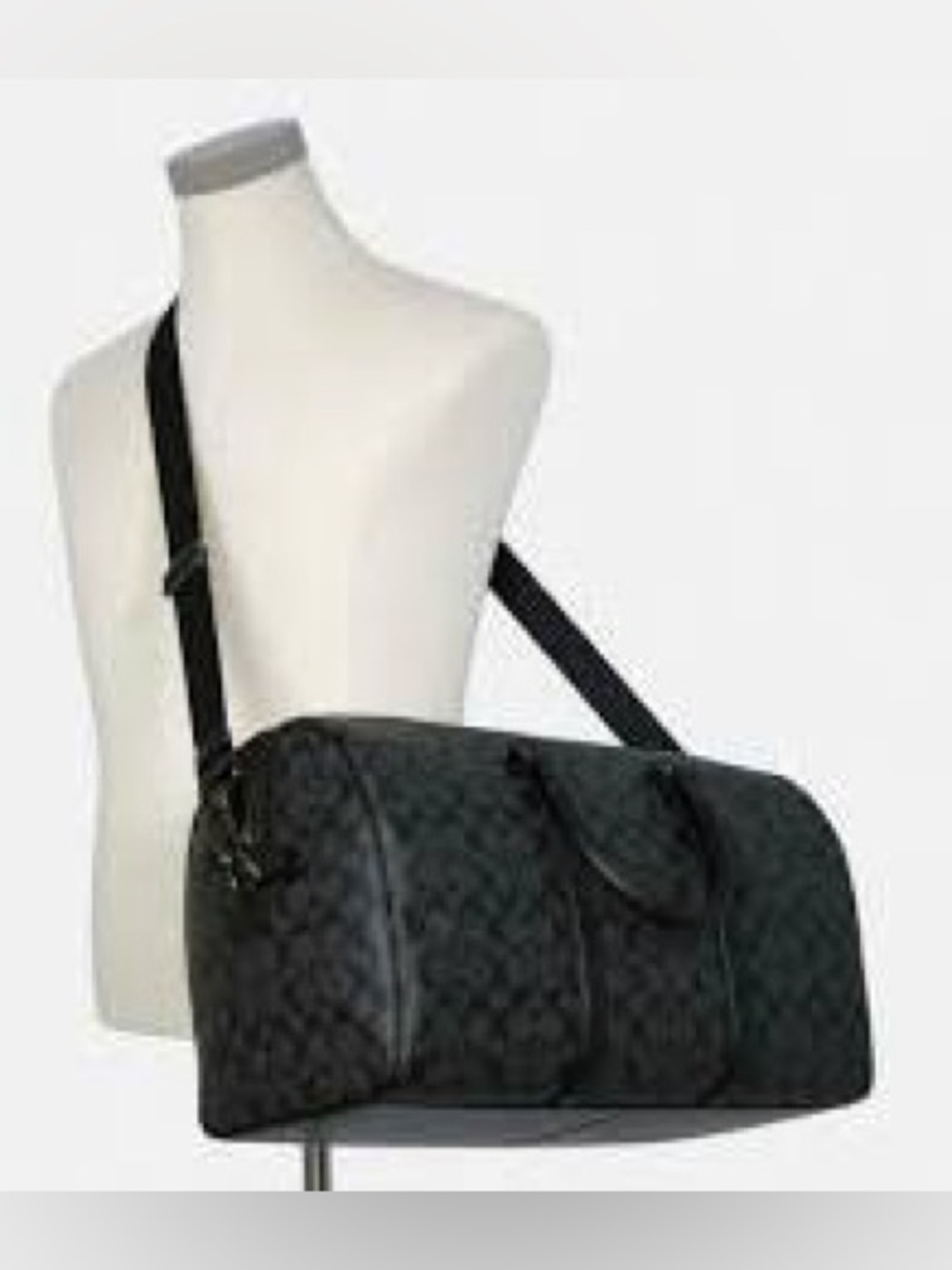 Coach Venturer Men's Signature Canvas Duffel in Charcoal and Black C5305 - Picture 14 of 14